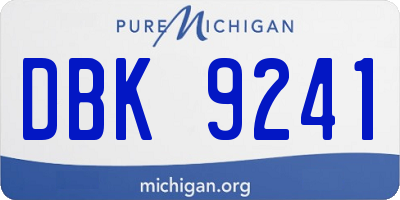 MI license plate DBK9241
