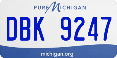 MI license plate DBK9247