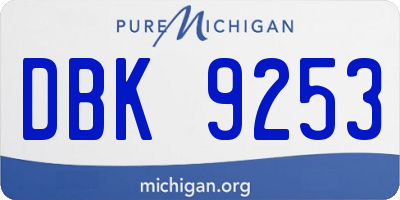MI license plate DBK9253