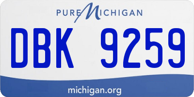 MI license plate DBK9259