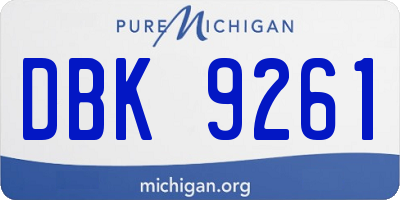 MI license plate DBK9261