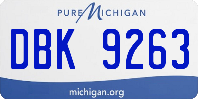 MI license plate DBK9263