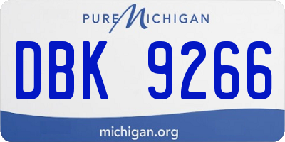 MI license plate DBK9266