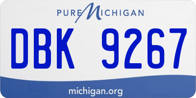 MI license plate DBK9267