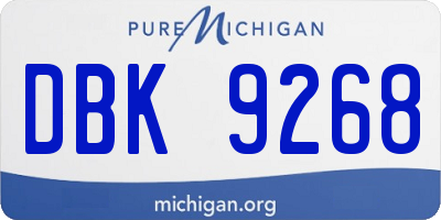 MI license plate DBK9268