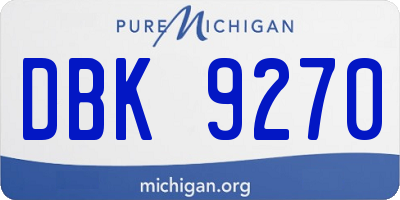 MI license plate DBK9270