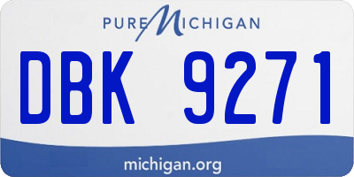 MI license plate DBK9271