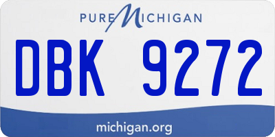 MI license plate DBK9272