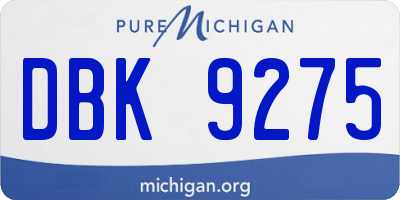 MI license plate DBK9275