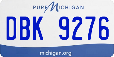 MI license plate DBK9276