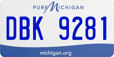 MI license plate DBK9281