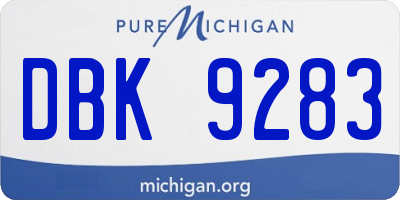 MI license plate DBK9283