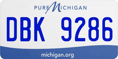 MI license plate DBK9286