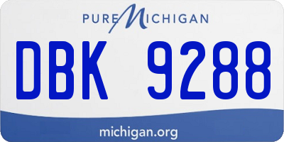 MI license plate DBK9288
