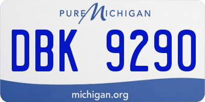 MI license plate DBK9290