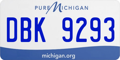 MI license plate DBK9293