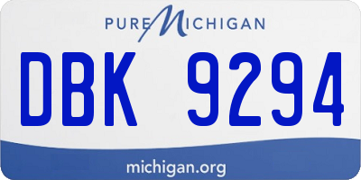 MI license plate DBK9294