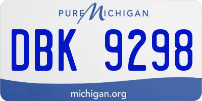 MI license plate DBK9298