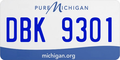 MI license plate DBK9301