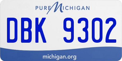 MI license plate DBK9302