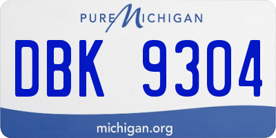 MI license plate DBK9304