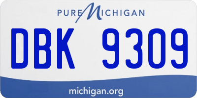MI license plate DBK9309