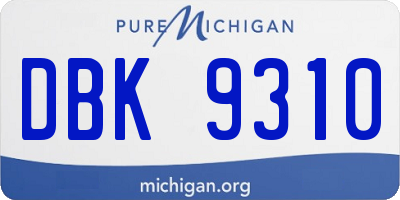 MI license plate DBK9310