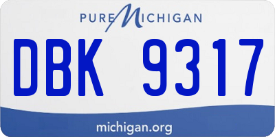 MI license plate DBK9317