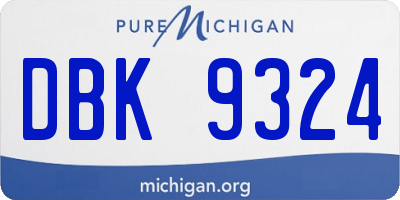 MI license plate DBK9324