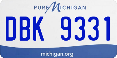 MI license plate DBK9331