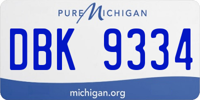 MI license plate DBK9334