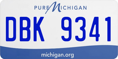 MI license plate DBK9341