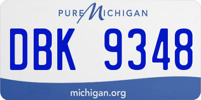 MI license plate DBK9348