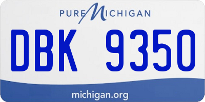 MI license plate DBK9350