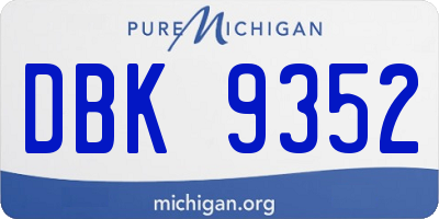MI license plate DBK9352