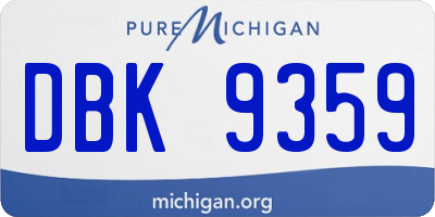 MI license plate DBK9359