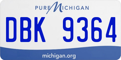 MI license plate DBK9364
