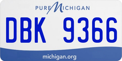 MI license plate DBK9366