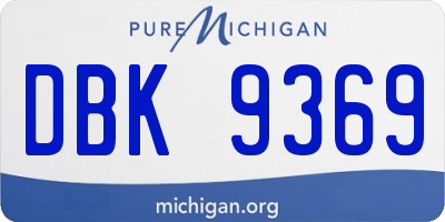 MI license plate DBK9369