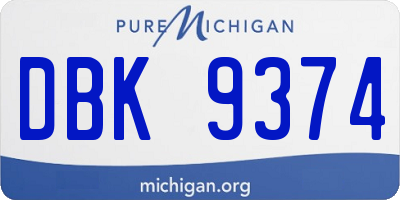MI license plate DBK9374