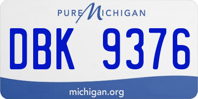 MI license plate DBK9376