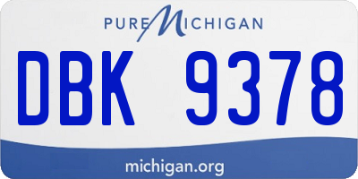 MI license plate DBK9378