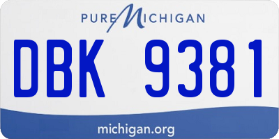 MI license plate DBK9381