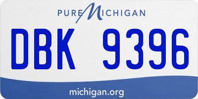 MI license plate DBK9396