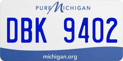 MI license plate DBK9402
