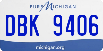 MI license plate DBK9406