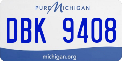 MI license plate DBK9408