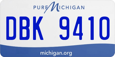 MI license plate DBK9410