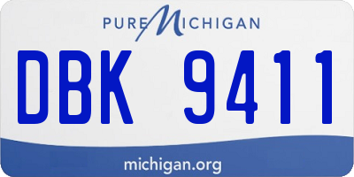 MI license plate DBK9411