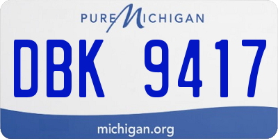 MI license plate DBK9417